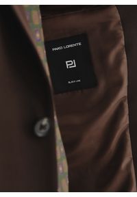 Pako Lorente - PAKO LORENTE - Ciemnobrązowy garnitur męski. Kolor: brązowy. Materiał: poliester, elastan, wiskoza #6