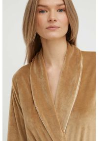 United Colors of Benetton szlafrok kolor brązowy. Kolor: brązowy. Materiał: dzianina #2