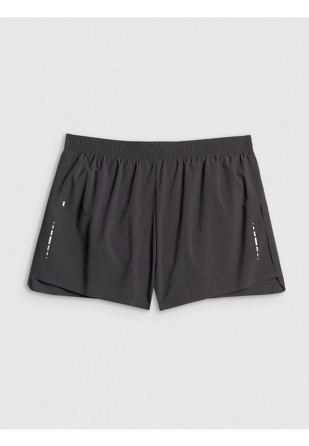 4f - 4F Spodenki do biegania szybkoschnące męskie - czarne M. Kolor: czarny. Długość: krótkie. Sport: fitness, bieganie