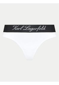 Karl Lagerfeld - KARL LAGERFELD Stringi 240W2128 Biały. Kolor: biały. Materiał: bawełna