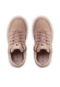 TOMMY HILFIGER - Tommy Hilfiger Sneakersy Low Cut Lace-Up Sneaker T3A9-32341-1477 M Różowy. Kolor: różowy. Materiał: skóra