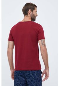 TOMMY HILFIGER - Tommy Hilfiger t-shirt lounge bawełniany kolor bordowy melanżowy. Kolor: czerwony. Materiał: bawełna. Długość rękawa: krótki rękaw. Długość: krótkie. Wzór: melanż. Styl: klasyczny #4
