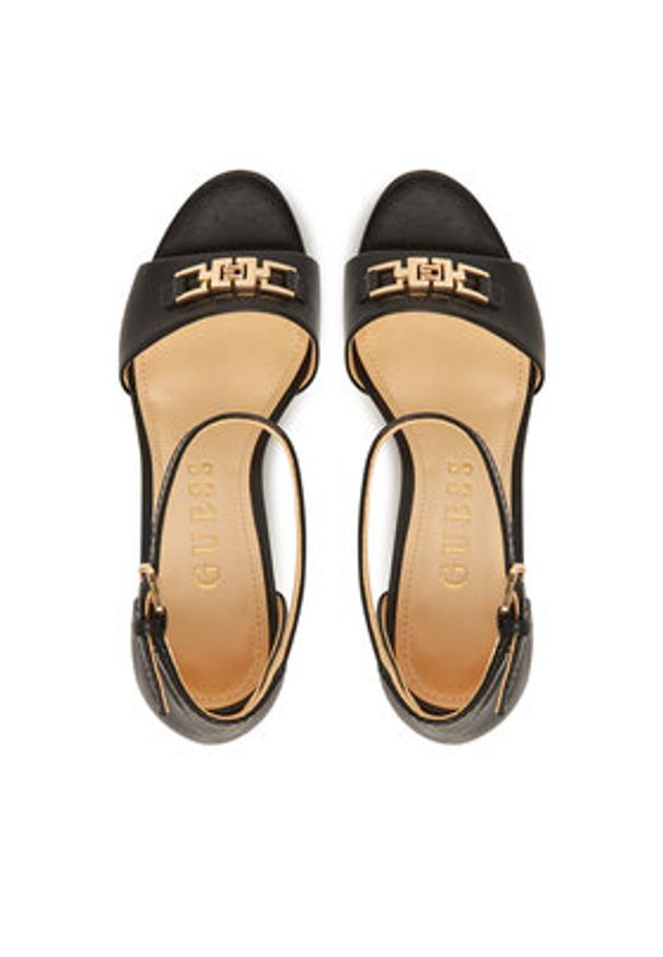 Guess Sandały FLJSET LEA03 Czarny. Kolor: czarny. Materiał: skóra
