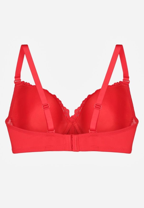 Born2be - Czerwony Koronkowy Biustonosz z Kokardką Nealenia. Kolor: czerwony. Materiał: koronka. Wzór: koronka