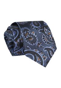 Alties - Męski Krawat - ALTIES - Klasyczny - Granatowy w Niebieski Wzór Paisley. Kolor: niebieski. Materiał: tkanina. Wzór: paisley. Styl: klasyczny