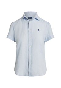 Polo Ralph Lauren Koszula 211973366504 Niebieski jasny Regular Fit. Typ kołnierza: polo. Kolor: niebieski. Materiał: len #1