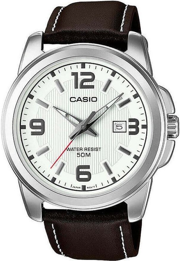 Zegarek Casio Zegarek męski Casio MTP-1314PL-7AVEF brązowy. Kolor: brązowy