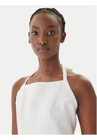 Eleh Top SS260067 Biały Regular Fit. Kolor: biały. Materiał: len #5