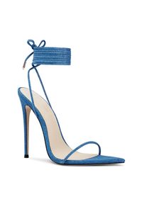 FEMME Los Angeles - Niebieskie sandały na szpilce Luce. Zapięcie: pasek. Kolor: niebieski. Materiał: denim. Sezon: lato. Obcas: na szpilce #4