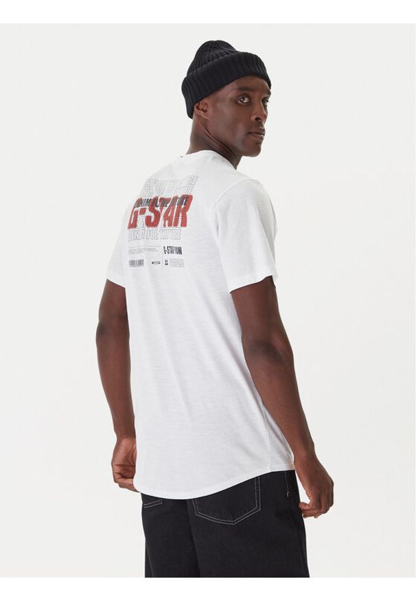G-Star RAW - G-Star Raw T-Shirt Lash Back D26043-C372 Biały Relaxed Fit. Kolor: biały. Materiał: bawełna