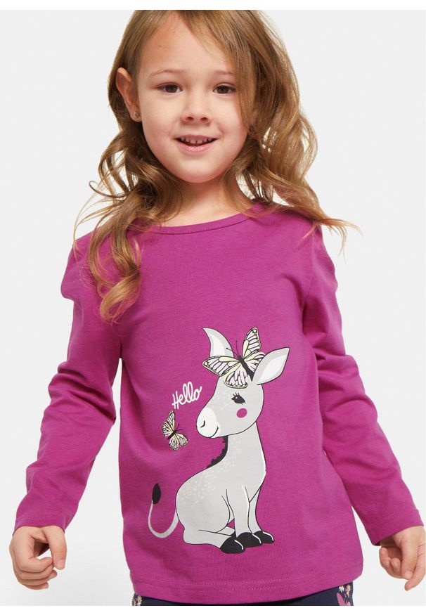 bonprix - Shirt z długim rękawem (2 szt.), z czystej bawełny. Okazja: na co dzień. Kolor: niebieski. Materiał: bawełna. Długość rękawa: długi rękaw. Długość: długie. Wzór: nadruk. Styl: casual