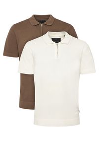 Jack & Jones Polo Milano 12304870 Brązowy jasny Regular Fit. Typ kołnierza: polo. Kolor: brązowy. Materiał: bawełna #8