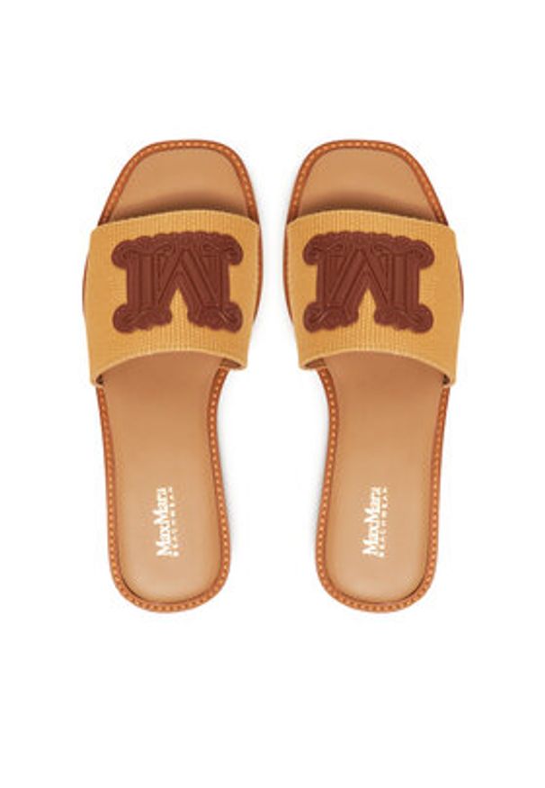 Max Mara Beachwear Klapki 2516521019600 Brązowy. Kolor: brązowy. Materiał: materiał