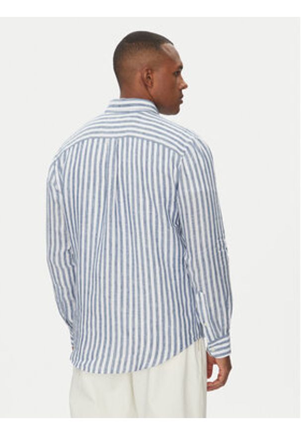 TOMMY HILFIGER - Tommy Hilfiger Koszula Essential MW0MW38581 Niebieski Regular Fit. Kolor: niebieski. Materiał: len