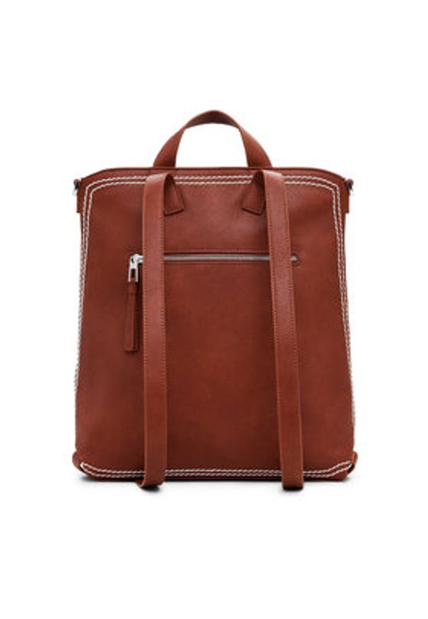 Desigual Plecak Trama Pretoria 25SAKP21 Brązowy. Kolor: brązowy. Materiał: skóra