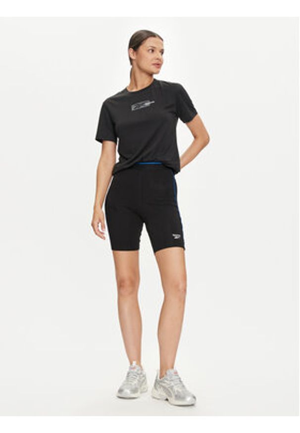 Reebok Szorty sportowe Rie Bike Short 100037097 Czarny Slim Fit. Kolor: czarny. Materiał: bawełna
