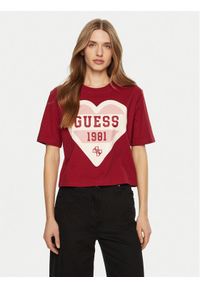 Guess T-Shirt V5RI01 I3Z14 Beżowy Regular Fit. Kolor: beżowy. Materiał: bawełna