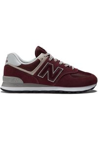 Buty męskie New Balance ML574EVM - bordowe. Okazja: na co dzień. Kolor: czerwony. Materiał: zamsz, materiał, guma, syntetyk. Szerokość cholewki: normalna. Model: New Balance 574
