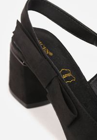 Renee - Czarne Sandały na Słupku Vices Slingback ze Skórzaną Wkładką Vevoline. Okazja: na co dzień, do pracy, na spotkanie biznesowe. Zapięcie: sprzączka. Kolor: czarny. Materiał: skóra. Sezon: lato. Obcas: na słupku. Styl: klasyczny, casual, biznesowy, elegancki #4