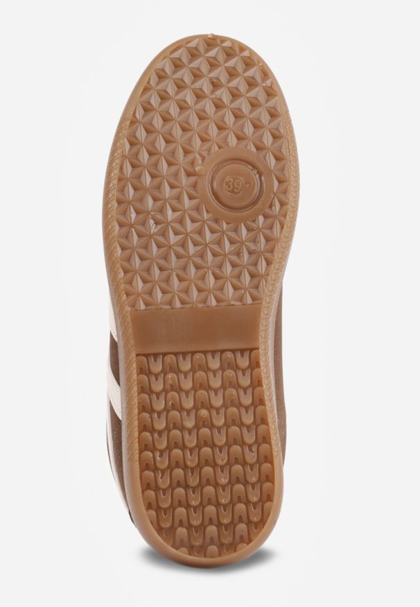 Born2be - Brązowe Sneakersy na Kauczukowej Podeszwie z Geometrycznym Wzorem Sewtila. Okazja: na co dzień. Kolor: brązowy. Materiał: kauczuk. Wzór: geometria