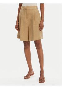 Marella Bermudy Rosta 2515141032 Beżowy Relaxed Fit. Kolor: beżowy. Materiał: len