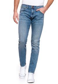 Wrangler - SPODNIE MĘSKIE WRANGLER BRYSON HOPKINS BLUE W14X23185 112126666. Stan: obniżony