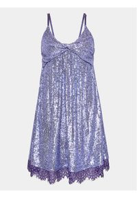 Please Sukienka koktajlowa A1OESE0000 Fioletowy Relaxed Fit. Kolor: fioletowy. Materiał: syntetyk. Styl: wizytowy #1