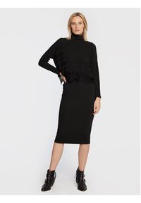 Nissa Komplet sweter i sukienka RZ13527 Czarny Regular Fit. Kolor: czarny. Materiał: syntetyk #3