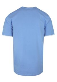 T-Shirt Męski - Niebieski z Nadrukiem - Pako Jeans. Okazja: na co dzień. Kolor: niebieski. Materiał: bawełna. Wzór: nadruk. Styl: casual #2