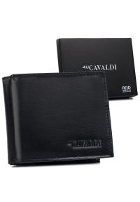4U CAVALDI - Portfel skórzany Cavaldi 0670-P-BS czarny. Kolor: czarny. Materiał: skóra