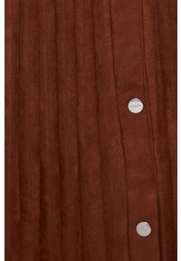 DKNY - Dkny Spódnica P1HNTK10 kolor brązowy midi rozkloszowana. Kolor: brązowy. Materiał: zamsz #4