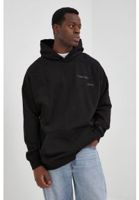 Calvin Klein Jeans bluza J40J400143.PPYY kolor czarny z kapturem gładka. Typ kołnierza: kaptur. Kolor: czarny. Materiał: bawełna, włókno, dzianina, lyocell. Wzór: gładki #8