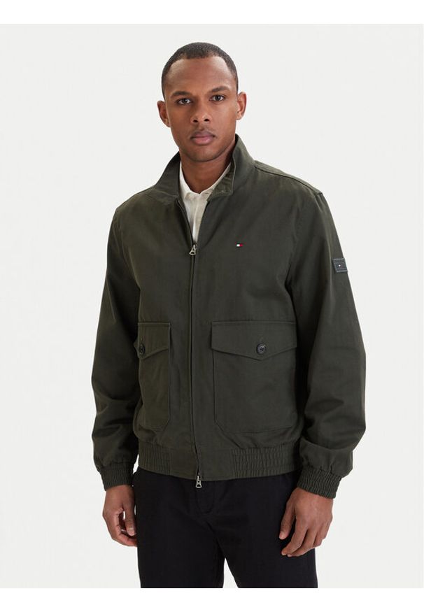 TOMMY HILFIGER - Tommy Hilfiger Kurtka przejściowa Harrington MW0MW42507 Zielony Regular Fit. Kolor: zielony. Materiał: bawełna