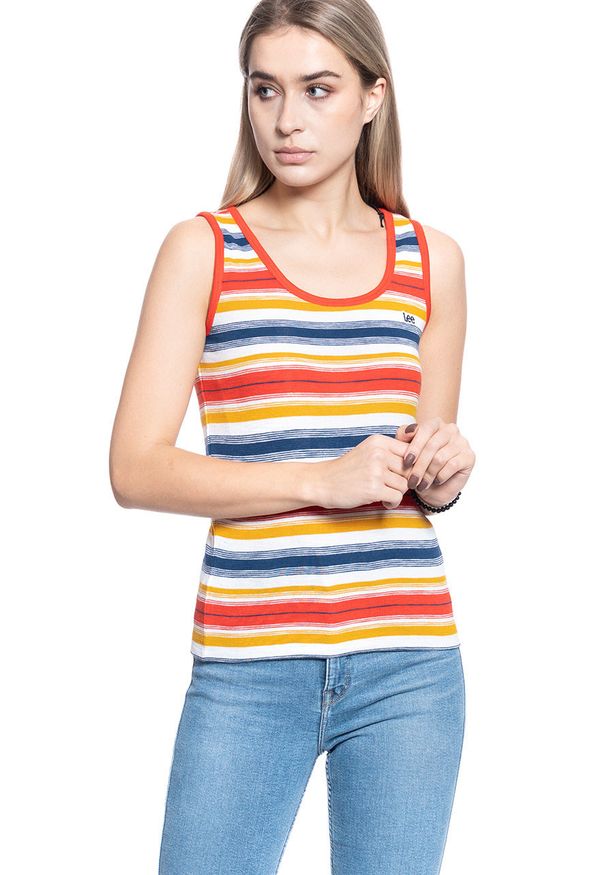 Lee - DAMSKI TANK TOP LEE SLIM TANK TOP SLIM FIT POPPY RED L41MEZNH 112109090