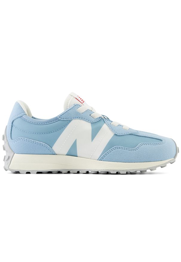 Buty dziecięce New Balance PH327LB – niebieskie. Okazja: na co dzień. Kolor: niebieski. Materiał: guma, syntetyk, materiał. Szerokość cholewki: normalna. Sezon: lato