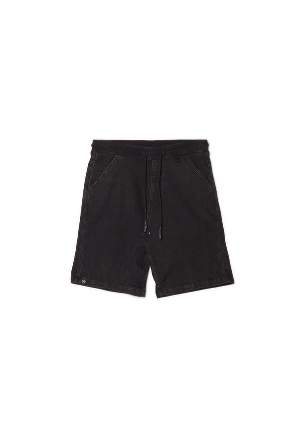 Cropp - Szerokie czarne szorty - Czarny. Kolor: czarny. Materiał: denim. Długość: krótkie