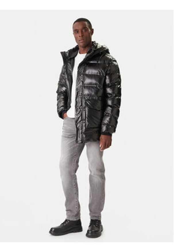 Karl Lagerfeld - KARL LAGERFELD Kurtka zimowa 505036 554595 Czarny Regular Fit. Typ kołnierza: dekolt w karo. Kolor: czarny. Materiał: syntetyk. Sezon: zima