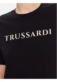 Trussardi Jeans - Trussardi T-Shirt Lettering Print 56T00565 Czarny Regular Fit. Kolor: czarny. Materiał: bawełna. Wzór: nadruk