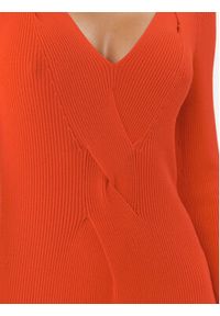 BOSS - Boss Sukienka dzianinowa Famelina 50493914 Pomarańczowy Slim Fit. Kolor: pomarańczowy. Materiał: wiskoza #5
