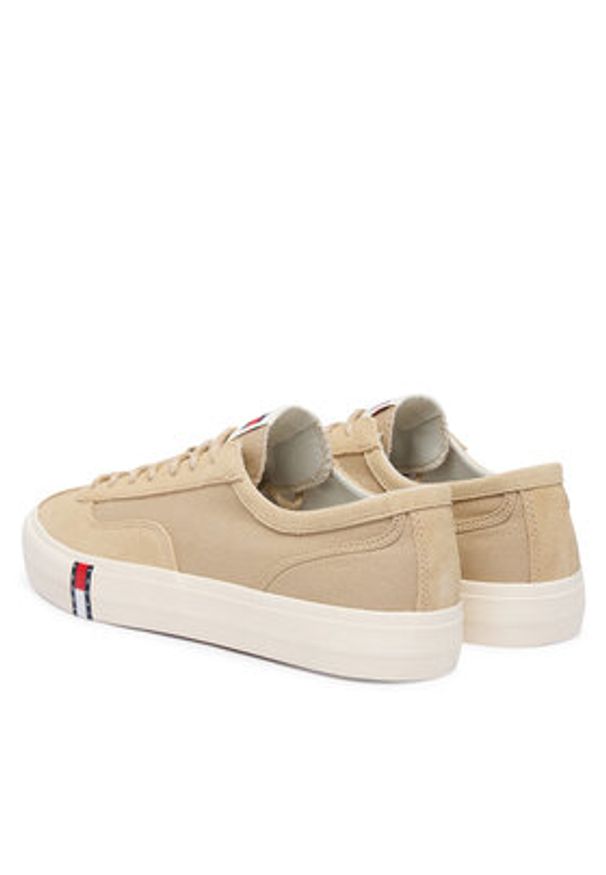 TOMMY HILFIGER - Tommy Hilfiger Tenisówki Archive Vulc Y2K EM0EM01760 Beżowy ciemny. Kolor: beżowy. Materiał: materiał