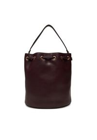 Calvin Klein Torebka Bold Ck Large Bucket Bag LV04F3232G Bordowy. Kolor: czerwony. Materiał: skórzane #4