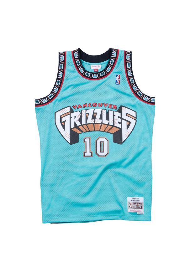 Mitchell & Ness - Koszulka NBA Vancouver Grizzlies Mike Bibby. Kolor: niebieski, wielokolorowy, zielony. Sport: koszykówka