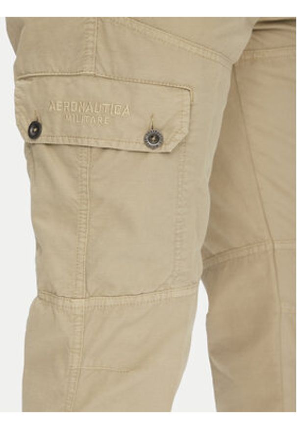Aeronautica Militare Spodnie materiałowe 251PA1662CT3526 Beżowy Regular Fit. Kolor: beżowy. Materiał: bawełna, len