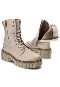 Beżowe Botki Mustang Ocieplane Buty Damskie. Kolor: beżowy. Sezon: jesień, zima. Styl: klasyczny #7