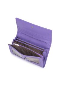 Wittchen - Damski portfel skórzany lakierowany z monogramem fioletowy. Kolor: fioletowy. Materiał: skóra, lakier. Wzór: aplikacja #5