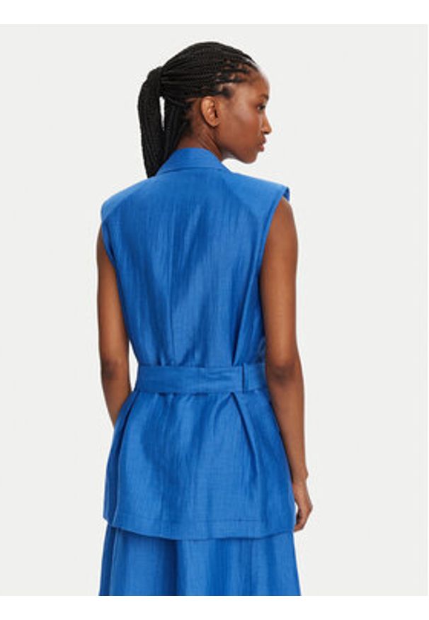 KAOS Kamizelka RP1MR063 Niebieski Regular Fit. Kolor: niebieski. Materiał: len