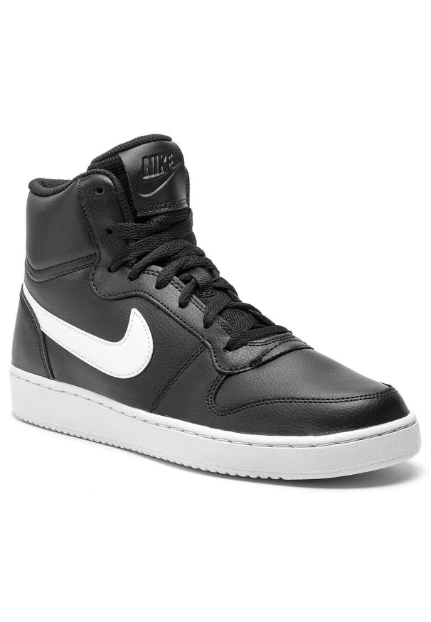 Buty Nike Ebernon Mid AQ1773 002 Black/White. Kolor: czarny. Materiał: skóra