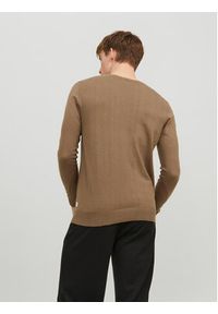 Jack & Jones Sweter 12208364 Brązowy Regular Fit. Kolor: brązowy. Materiał: bawełna #6