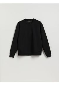 Reserved - Bluza regular z bawełną - czarny. Kolor: czarny. Materiał: bawełna