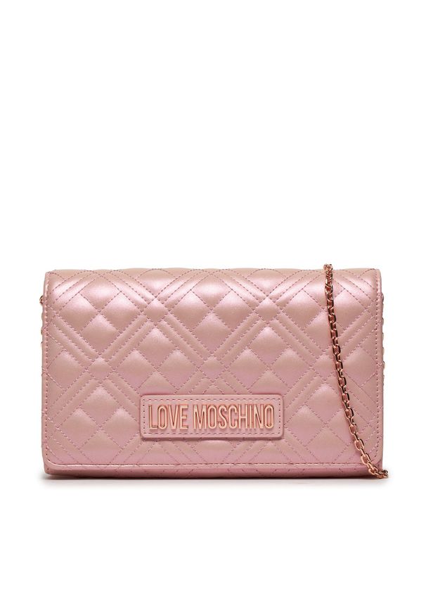 Love Moschino - Torebka LOVE MOSCHINO JC4079PP0HLA0635 Rose Gold Laminato. Kolor: różowy. Materiał: skórzane